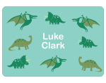 Ice Cream Tub School Label : Blue Dinosaurs Theme