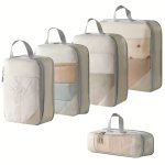5 Set Compression Packing Cubes For Travel Lightweight Vacation Travel Essentials Travel Accessories For Suitcase Organizer Bags