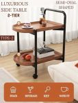 Zs - 2 Tier Luxurious Side Table - Semi-oval