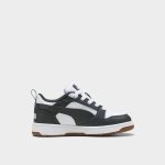 Puma Boys Rebound V6 Lo Ac+ Inf Shoes In Grey & White - Grey & White 8