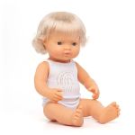 Miniland Caucasian Blonde Girl Doll - 38CM