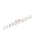 Silver Pretty Flower Clip On Earrings 5-PACK