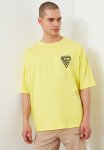Triangle Chest Print Short Sleeve Tee - Yellow