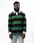 Hoerskool Piet Retief Long Sleeve Rugby Jersey 8X8 Yd Stripe Green&black - 4XL