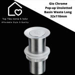 Gio Chrome Pop-up Unslotted Basin Waste Long - 32X110MM