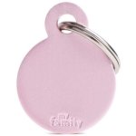 Myfamily Small Round Pet Id Tag - Aluminium Pink Waggs Online Pet Shop