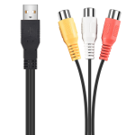 1PC USB Male Plug To 3 Female Adapter Audio Converter For Hdtv Tv