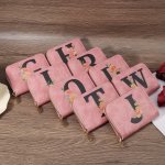 Flowers Letter Print Zipper Up Passports Holder Organizer Handbag Portable Lightweight Travel Accessories Small Water-repellent