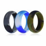 Killer Deals Camo Print Wedding Exercise Silicone Ring - 8MM - Set Of 3 - Best Bargains Online