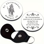 St. Christopher's Protection Pocket Token - Stainless Steel Simple Design - Perfect Gift For Men Ideal For Christmas Graduation