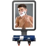 Lighted Shower Mirror Fogless For Shaving Heated Fog Free Large 9.5 7INCH 3 Color Modes Dimming Shower Shaving Mirror With Light