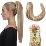 Hairro Claw Clip In Ponytails 100% Real Human Hair Ponytail Hair Extensions Jaw On Ponytail Jaw claw Clips Pony Tail Hairpieces