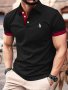 Men's Casual V-neck T-Shirt With Skull Riding Horse Print - Breathable Comfort Fit Golf Polo In Black Navy Light Grey Burgundy Apricot - Summer Collection