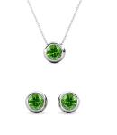 DESTINY Moon August peridot Birthstone Set With Swarovski Crystals In A Macaroon Case