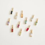 MINI Baguette Birthstone Pendant Charms In Yellow Gold - Tanzanite