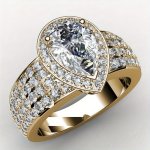 14K Gold Plated Zirconia Accent Engagement Ring Luxury And Elegant Design Jewelry For Women Perfect For Party Wedding And Valent