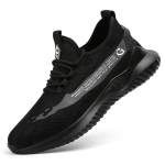 Guyisa Safety Shoes - Steel Toe Puncture Resistant Lightweight Work Shoe Black - UK5.5