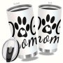 Dog Mom" Insulated Stainless Steel Tumbler - 20OZ Double-walled Leak-proof Durable Multipurpose And Easy To Clean