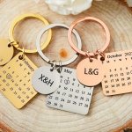 Custom Calendar Keychain For Men Engraved Calendar Keychain Special Date Calendar Keychain Personalized Keychain For Couple Anni