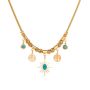 Gold-plated Stainless Steel Eight-pointed Star With Tree Of Life Necklace