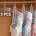 3PCS Space-saving 9-HOLE Hangers - Heavy Duty Foldable Design For Efficient Clothes Drying & Storage - Perfect For Bedroom Close