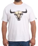 Mens Printed Ox Skull Tee - 10XL White