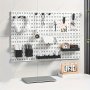 1PC Impact-resistant Polystyrene Wall Organizer Grid Panel 27.94X27.94 Cm With Non-nail Assembly & Wall Nail Options For Tool Kitchen Utensils Study Gaming Room Geek