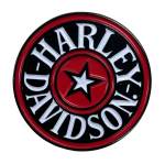 1.25 In. H-d Red Star Circle Pin Black & Red Finishes