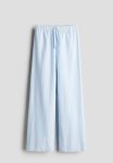 Flannel Pyjama Bottoms - Light Blue Striped