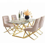 Goldair Gold Accent Dining Room Table Set