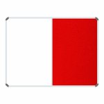 Non-magnetic Combination Whiteboard 1200 900MM - Red Felt
