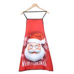 Festive Christmas Kitchen Apron: Cartoon Santa And Snowman Design Waterproof Oil-resistant 73CM 28.74IN X 55CM 21.65IN Perfect F