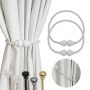 Hiastra 2 Pack Magnetic Curtain Tiebacks Modern Handmade Rope Curtain Tie Backs Decorative Drapes Weave Holdbacks For Home Outdoor Bedroom Office Deco