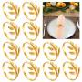 Napkin Rings Set Of 12 Gold Leaf Napkin Ring Holder For Holiday Party Wedding Banquet Christmas Dinner Table Decoration Color 5