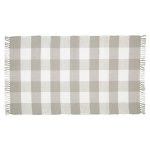 Dhurrie Checkered Grey And White Mat