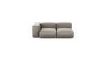 Two Module Chaise Sofa - Velvet - Stone - 199CM X 115CM
