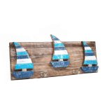 Wood Hanger Boats 2 Hooks 40X15CM