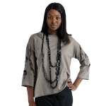 Raw-edge Ripped Top - Taupe Free