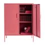 Steel Swing Door Sideboard Midi Storage Cabinet Cupboard Locker - Raspberry Pink