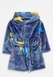 PoP Candy Dino Print Hooded Gown-blue