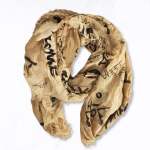 Awesome Love Print Scarf - Beige Free
