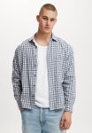 Cotton On Tribeca Long Sleeve Shirt - Navy MINI Check