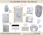 Cot Duvet Bedding Ellie And Moon Sleeping Blue And Grey