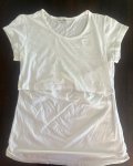 Peek-a-boo White Maternity Top Large