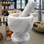 Marble Mortar And Pestle Set For Kitchen Grinding