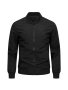 Men's Solid Bomber Jacket With Pockets Casual Baseball Collar Zip Up Long Sleeve Sports Outwear For Outdoor