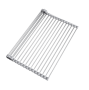 Dish Drying Rack Roll Up Sink Cover Rack 17.7X15.5 Inch Stainless Steel