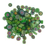 Millefiori Mosaic Glass Green Mixed 250G