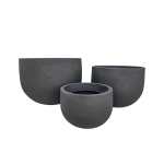 Rustic Round Japi Planter Black - Large