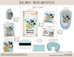 Cot Duvet Bedding Blue White Mickey And Pluto Set